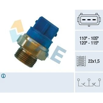 Imagem de FAE 38330 Interruptor de temperatura, ventilador do radiador OPEL: Vectra B Sedan, Zafira A, Carrinha