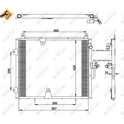 Imagem de NRF EASY FIT 35129 Condensador com retentor 14,6 8,6 Alumínio 507 MERCEDES BENZ: W124 Sedan