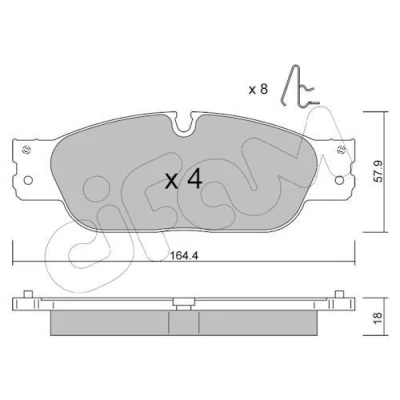 Imagem de CIFAM 822 1189 0 Jogo de pastilhas para travão disco preparado indicador aviso desgaste JAGUAR: XJ Sedan, S Type