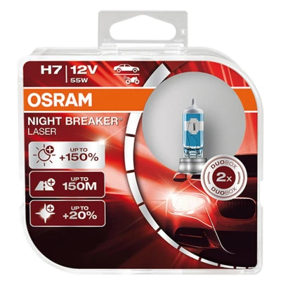 Imagem de 2 lâmpadas osram night breaker laser h7 12 v 55 w