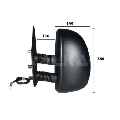 Imagem de espelho retrovisor Alkar 9239921 esquerda elétrico aquecível, com grande angular, braço do comprido, convexo para veículo volante