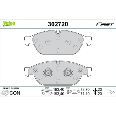 Imagem de VALEO 302720 Jogo de pastilhas para travão disco Eixo dianteiro excl. contacto aviso desgaste com chapa anti ruído AUDI: A6 C7 Avant