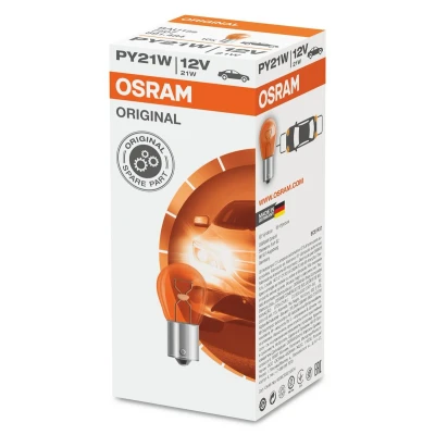 Imagem de OSRAM ORIGINAL LINE 7507 Lâmpada 12V 21W PY21W RENAULT: MEGANE 2, 2 Kombi, GRAND SCENIC 3, CITROËN: AX Hatchback, Jumper I Van, C3 II