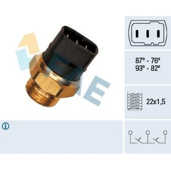 Imagem de EPS 1.850.626 Interruptor de temperatura, ventilador do radiador M22x1,5 Made in Italy OE Equivalent VOLKSWAGEN: Transporter 4 Bus,