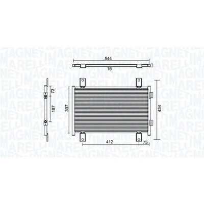 Imagem de MAGNETI MARELLI 350203895000 Condensador 544x337x16 337 544 16 FIAT: Ducato II Van