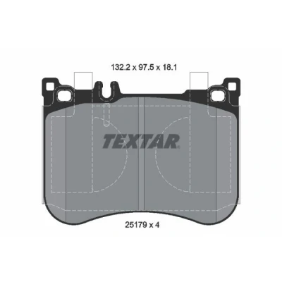 Imagem de TEXTAR 2517901 Jogo de pastilhas para travão disco preparado indicador aviso desgaste MERCEDES BENZ: Classe E Sedan, S Sedan