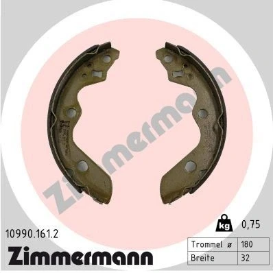 Imagem de ZIMMERMANN 10990.161.2 Maxilas de Travão 180mm 32mm sem alavanca, A imagem corresponde ao volume fornecimento