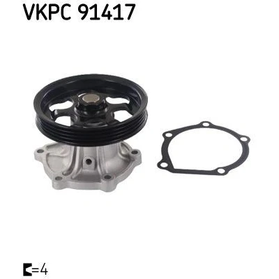 Imagem de SKF VKPC 91417 Bomba de água com juntas Metal para accionamento da correia trapezoidal estriada TOYOTA: Starlet III Hatchback, V Hatchback