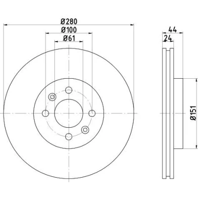 Imagem de TEXTAR 92113900 Disco de travão 280 24 04/06 100 ventilado fora sem pernos fixação da roda, cubo roda RENAULT: MEGANE 2 Kombi, CLIO