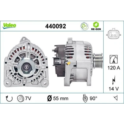 Imagem de VALEO 440092 Alternador 14V 120A RENAULT: CLIO 4, 3