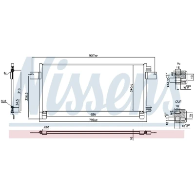 Imagem de NISSENS 941259 Condensador com secador Alumínio 790 R 134a