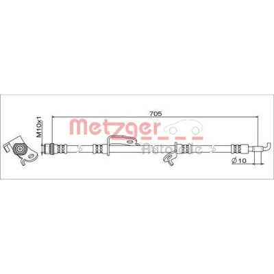 Imagem de METZGER 4111012 Mangueira de Travão Eixo dianteiro, lado direito 705