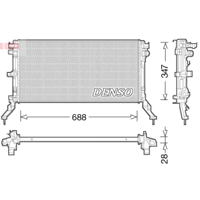 Imagem de DENSO DRM23039 Radiador, arrefecimento do motor 688 347 28 RENAULT: LAGUNA 3 Grandtour