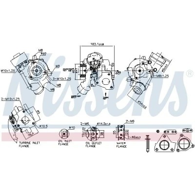 Imagem de NISSENS 93636 Turbocompressor accionado pelos gases de escape refrigerado a água pneumático sem colector