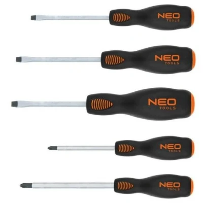 Imagem de NEO TOOLS 04 240 Conjunto de chaves parafusos 5 SL5.5, SL6.5, SL8, PH1, PH2 Expositor (cartão) magnético