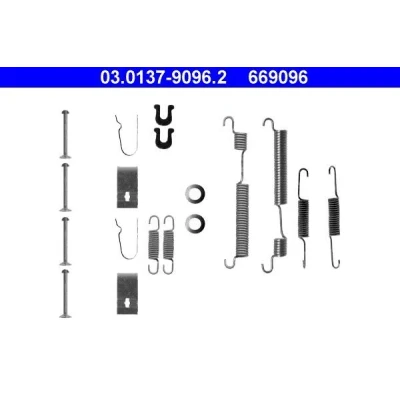 Imagem de ATE 03.0137 9096.2 Kit de acessórios, maxilas do travão HONDA: Civic 6 Stufenheck, V Hatchback