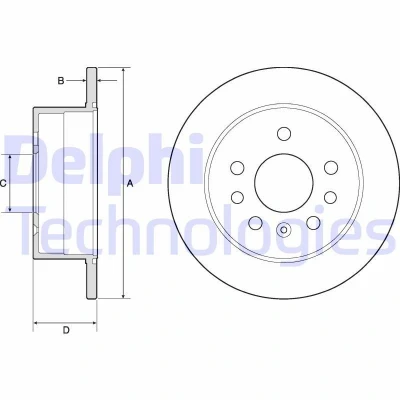 Imagem de DELPHI BG2879 Disco de travão 260 10 5 cheio oleado não tratado sem o rolamento da roda, anel sensor do ABS OPEL: Vectra A CC, Sedan