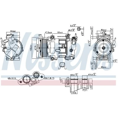 Imagem de NISSENS 890606 Compressor 5SEL09C 12 PAG 46 R 134a PEUGEOT: 208 I Hatchback, 2008 Carrinha, CITROËN: C3 II, DS3 Hatchback