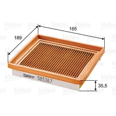 Imagem de VALEO 585367 Filtro de ar 36 165 189 Cartucho filtrante FORD: FIESTA 5