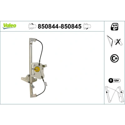 Imagem de Valeo Elevador de vidro à frente, lado esquerdo elétrico sem motor com função conforto 850844 PEUGEOT: 308 I SW, Hatchback