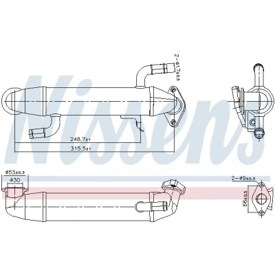 Imagem de NISSENS 989406 Radiador EGR sem &#039;bypass&#039; de vácuo