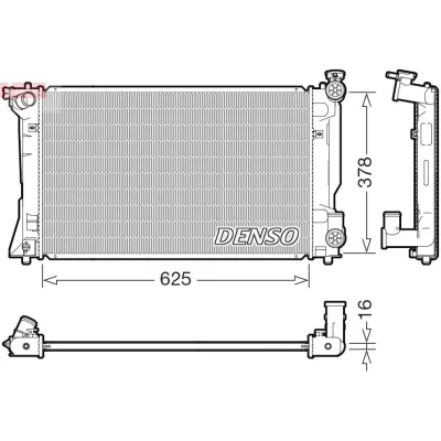Imagem de DENSO DRM50118 Radiador, arrefecimento do motor 624 382 16 TOYOTA: Avensis II Station Wagon, Sedan
