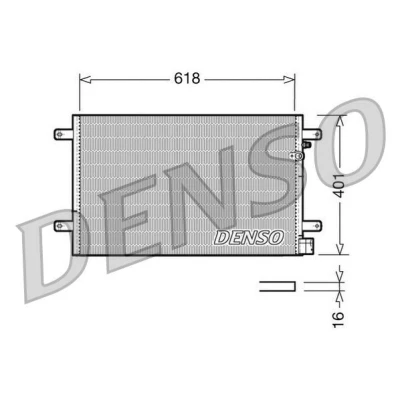 Imagem de DENSO DCN02006 Condensador sem secador 401x618x16 R 134a 401 AUDI: A4 B6 Avant, Sedan, B7 SEAT: Exeo ST