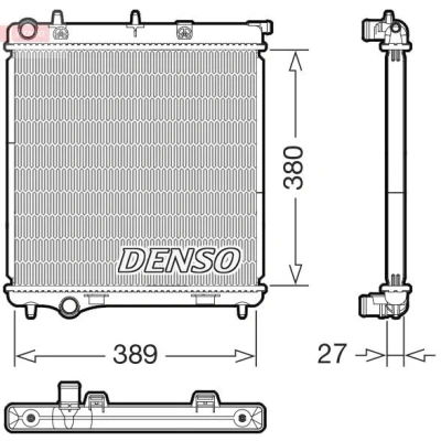 Imagem de DENSO DRM21108 Radiador, arrefecimento do motor 380mm 389mm 27mm CITROËN: C4 II Cactus, C3 I Hatchback, Aircross 2, PEUGEOT: 2008 Carrinha