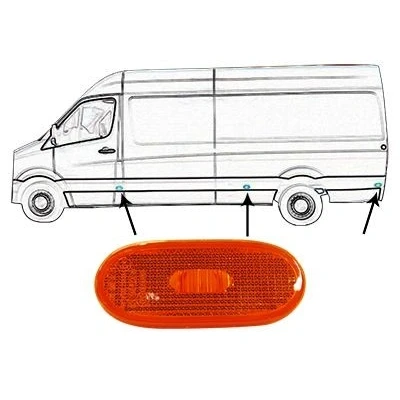 Imagem de VAN WEZEL 5862915 Intermitente amarelo de ambos os lados oval MERCEDES BENZ: Sprinter 3.5 T Van, 3 Minibus