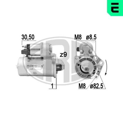 Imagem de ERA 220161A Motor de arranque 12 0,9 9 VOLKSWAGEN: Polo III Hatchback, GOLF 3, 3 Variant, SEAT: Ibiza 2, Arosa, Córdoba I Sedan