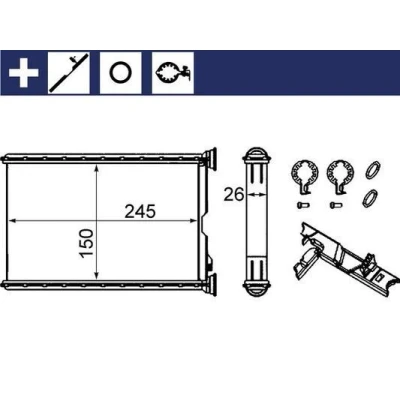 Imagem de MAHLE ORIGINAL AH 242 000S Radiador Quente com acessórios cobertura, retentor, parafusos, elemento tensor BMW: 3 Touring