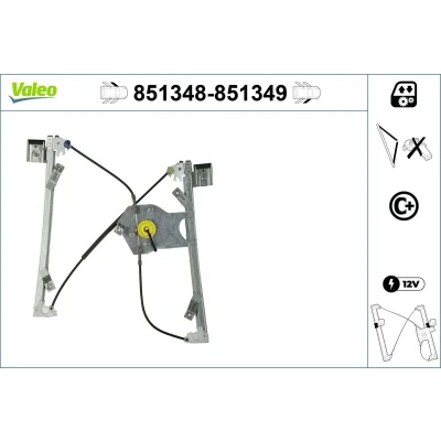 Imagem de Valeo Elevador de vidro à frente, lado esquerdo elétrico sem motor com função conforto 851348 CHEVROLET: Cruze Carrinha