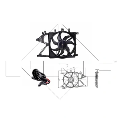 Imagem de NRF 47012 ventilador de radiador 368 12 150 com estrutura do (caixilho), sem resistência carga OPEL: Tigra Twintop