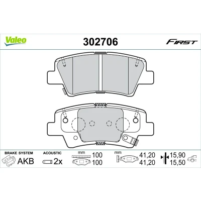 Imagem de VALEO 302706 Jogo de pastilhas para travão disco Eixo traseiro incl. contacto aviso desgaste com chapa anti ruído KIA: Sportage IV