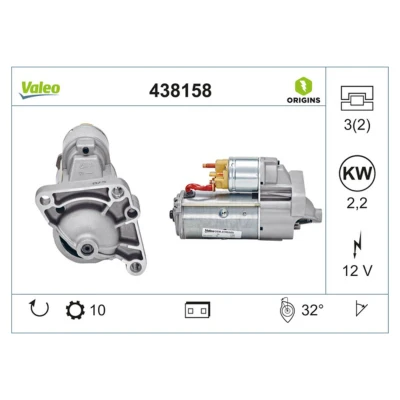 Imagem de VALEO NEW ORIGINAL PART 438158 Motor de arranque 12 2,2 10 RENAULT: LAGUNA 2 Grandtour, TRAFIC Kasten, MASTER NISSAN: Primastar Van endado