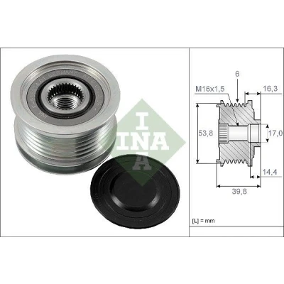 Imagem de INA 535 0170 10 Polia Roda Livre do Alternador 39,8 Ferramenta especial necessária para a montagem MITSUBISHI: Outlander 2 SUV