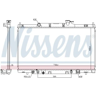 Imagem de NISSENS 68606 Radiador, arrefecimento do motor Alumínio 400 738 16 Aletas de refrigeração soldadas HONDA: CR V 2