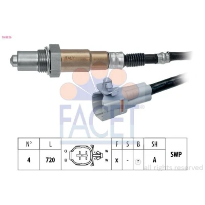 Imagem de FACET 10.8526 Sonda lambda com material de fixação aquecimento, plana, Rosca pré lubrificada SUZUKI: Jimny SUV