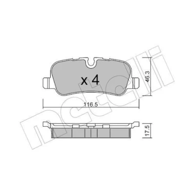 Imagem de METELLI 22 0694 0 Jogo de pastilhas para travão disco preparado indicador aviso desgaste LAND ROVER: Range Rover Sport, 3