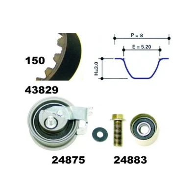 Imagem de MAPCO 23912 Jogo de correias dentadas 150 com material montagem VOLKSWAGEN: Golf 4, Sharan I, Bora Sedan, SEAT: Leon I Hatchback, Alhambra