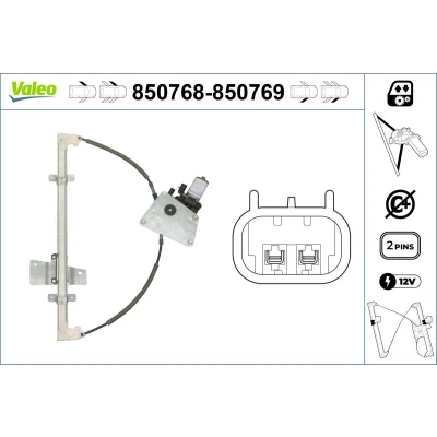 Imagem de Valeo Elevador de vidro à frente, lado esquerdo elétrico com motor sem função conforto 850768 NISSAN: MICRA 3