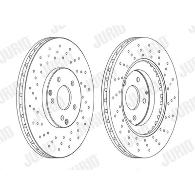 Imagem de JURID 562354JC 1 Disco de travão 330 28 5 120 perfurado/ventilado revestido com parafusos MERCEDES BENZ: Classe C Sedan, T modell, CLK Coupe