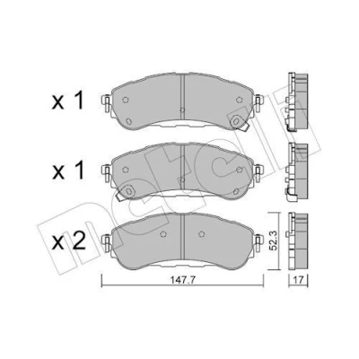 Imagem de METELLI 22 1344 0 Jogo de pastilhas para travão disco com avisador sonoro desgaste FORD: Ranger Mk3