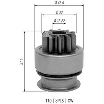Imagem de MAGNETI MARELLI 940113020348 Pinhão, motor de arranque