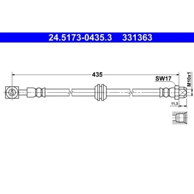 Imagem de ATE 24.5173 0435.3 Mangueira de Travão 435 M10x1 MINI: Hatchback