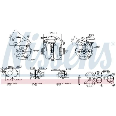 Imagem de NISSENS 93779 Turbocompressor accionado pelos gases de escape arrefecido a óleo, refrigerado água pneumático