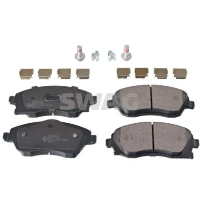 Imagem de SWAG 40 91 6748 Jogo de pastilhas para travão disco Eixo dianteiro com avisador sonoro desgaste material fixação OPEL: Corsa C Hatchback