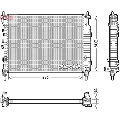 Imagem de DENSO DRM20125 Radiador, arrefecimento do motor 673 516 34
