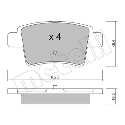 Imagem de METELLI 22 0801 0 Jogo de pastilhas para travão disco excl. contacto aviso desgaste CITROËN: C4 I Grand Picasso, Picasso 1
