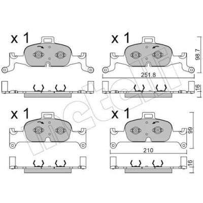 Imagem de METELLI 22 1126 0 Jogo de pastilhas para travão disco preparado indicador aviso desgaste AUDI: A4 B9 Avant, Q5, Sedan